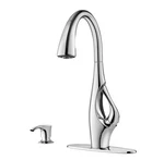 Pfister F-529-7NDC Indira Pull Down Kitchen Faucet Chrome With Soap Dispenser. Fixed Price $162.89.