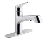 Kohler Vin Single-handle Pull-out Sprayer Kitchen Faucet Polished Chrome. Fixed Price $78.15.