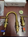 Wowow Gold Bathroom Faucet Widespread With Pop Up Drain. Fixed Price $19.99.