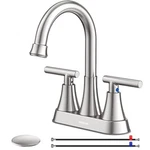 Bathroom Faucets For Sink 3 Hole, Hurran 4 Inch Brushed Assorted Colors. Fixed Price $71.43.