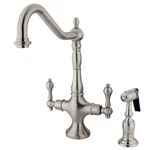 Kingston Brass KS177.ALBS Heritage 1.8 Gpm Hole Kitchen Faucet - Nickel. Fixed Price $376.97.