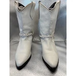 Oak Tree Farms Womens White Leather Western Boots Braided Harness Chain 8.5 7811. Fixed Price $69.99.