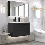 Bathroom Vanity Wall Mounted Cabinet With Ceramic Sink Combo Faucet Drain. Fixed Price $349.98.