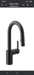 Moen 7565BL Align One-handle High Arc Pulldown Kitchen Faucet Matte Black. Fixed Price $250.00.