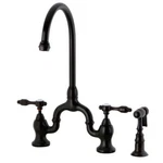 Kingston Brass KS7795TALBS Bridge Kitchen Faucet With Sprayer. Fixed Price $579.58.