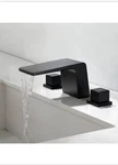 Wellfor 8" Widespread Double Handles Waterfall Spout Bathroom Faucet Matte Black. Fixed Price $80.00.