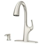 Pfister Ladera Single-handle Pull-down Sprayer Kitchen Faucet With Soap Dispense. Fixed Price $177.99.