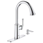 Grohe Gloucester Chrome Single Handle Kitchen Faucet With Sprayer. Fixed Price $189.99.