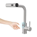 Kitchen Faucet Motion Sensor Touchless Single Handle Brushed Nickel Cenosa Hands. Fixed Price $179.99.