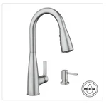 Moen Haelyn Pull-down Sprayer Kitchen Faucet With Soap Dispenser Stainless. Fixed Price $139.99.