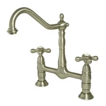 Kingston Brass KS117.AX Heritage 1.8 Gpm Widespread Bridge - Nickel. Fixed Price $315.22.