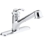 Kohler K-12177-CP Fairfax Single Control Pullout Kitchen Faucet, Polished Chrome. Fixed Price $899.00.