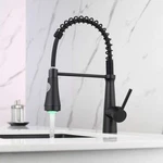New-wanmai Kitchen Faucet W/pull Down Sprayer Commercial Single Handle Led Light. Fixed Price $75.00.