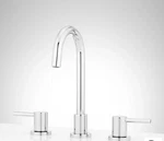 Signature Hardware 483883 Lexia Chrome Gooseneck Bathroom Faucet With Pop-up Dra. Fixed Price $275.00.
