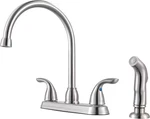 Pfister Pfirst Series G136-500S 2-HANDLE Kitchen Faucet Side Spray. Fixed Price $89.99.