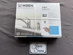 New Moen Adler Spot Resist Stainless Kitchen Faucet With Sprayer 87604SRS. Fixed Price $80.00.