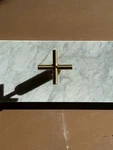New Kohler Purist - Brushed Moderne Brass Wall Mount With Cross Handles. Fixed Price $699.00.