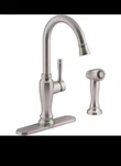 Kohler Arsdale Kitchen Faucet W/ Swing Spout And Sidespray Vibrant Stainless. Fixed Price $74.99.
