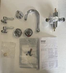 Kohler Triton Bowe CANNOK2-HANDLE Wall Mount Bath Faucet In Polished Chrome 730T. Fixed Price $125.49.