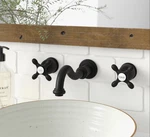 Kingston Heirloom KS3120AX Vintage Double-handle 3-HOLE Wall Mount Faucet. Fixed Price $75.50.