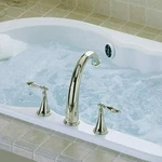 Kohler Finial K-T314-4M-CP Chrome Two Handle Deck Mount High Flow Bath Faucet. Fixed Price $759.95.