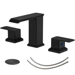 Flg 8 In. Widespread Double Handle Bathroom Faucet 3 Hole Brass Waterfall Sink. Fixed Price $69.95.