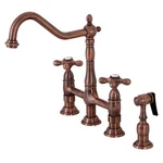 Kingston Brass Heritage Bridge Kitchen Faucet Antique Copper. Fixed Price $397.16.