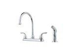 Pfister G136-5000 Pfirst Series 2-HANDLE Kitchen Faucet With Side Spray In Poli. Fixed Price $137.91.