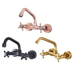 Kitchen Faucet Wall Mount Sink Dual Handle 360 Swivel Spout Mixer Taps. Fixed Price $35.10.