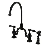 Kingston Brass KS779.BALBS Heirloom 1.8 Gpm Bridge Kitchen Faucet - Black. Fixed Price $760.47.
