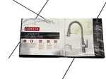 Delta Varos Single Handle Pull-down Kitchen Faucet With Soap Dispenser Silver. Fixed Price $180.00.