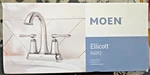 Moen Ellicott Spot Resist Chrome Finish 2-HANDLE 4" High-arc Bath Faucet. Fixed Price $89.76.
