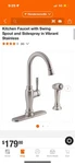 Kohler Arsdale Single-handle Kitchen Faucet W/ Swing Spout & Sidespray Stainless. Fixed Price $120.00.