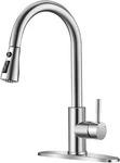 Brushed Nickel Kitchen Faucets With Pull Down Sprayer Sink. Fixed Price $52.99.