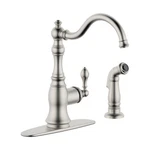 Brushed Nickel Kitchen Faucet With Side Spray, 8 Inch Single Handle S.... Fixed Price $133.81.