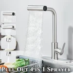 Brushed Nickel Kitchen Sink Faucet Pull Down Sprayer Single Handle Swivel Mixer. Fixed Price $25.99.