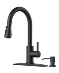 Forious Black Kitchen Faucet With Soap Dispenser And Pull Down Sprayer,. Fixed Price $54.00.