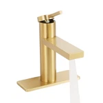 Single Hole Bathroom Sink Vanity Faucet 2 Function Aerator Head , Brushed Gold. Fixed Price $42.99.