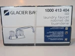 Glacier Bay Laundry Faucet Metal Chrome Hole 2-HANDLE 4" Model # 1000 413 404. Fixed Price $26.17.