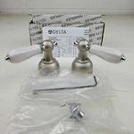 Delta H212NC Pearl Nickel &porcelain Lever Handles Finish, See List Below. Fixed Price $70.00.