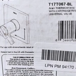 Delta T17T067-BL Ara Tempassure Series Valve Only Trim In Matte Black. Fixed Price $325.00.