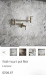 Kohler Wall-mount Pot Filler 35745-AF Vibrant French Gold. Fixed Price $489.00.