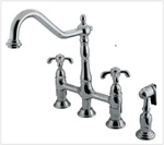 Kingston Brass KS1271TXBS Kitchen Faucet Chrome W Sprayer. Fixed Price $319.00.