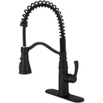 Bwe Kitchen Faucet W/ Deck Plate Pull-down Sprayer 3-SPRAY Matte Black. Fixed Price $45.00.