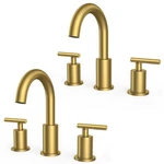 Forious 2 Pack 8" Widespread Brushed Gold Bathroom Faucet. Fixed Price $154.99.