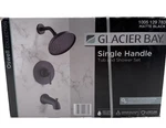 Glacier Bay Oswell 1-HANDLE Tub Shower Faucet In Matte Black + Valve. Fixed Price $64.99.