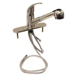 Dominion Faucets 77-2110 Low Arc Pull Out,brushed NICKEL,1.8GPM 45L023. Fixed Price $103.66.