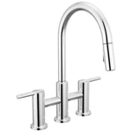 Delta Nicoli Chrome Kitchen Faucet With Pull Down Sprayer Bridge 3 Hole Modern. Fixed Price $271.50.