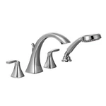 Moen T694 Voss Deck Mounted Roman Tub Filler Trim Personal Hand Shower, Chrome. Fixed Price $235.00.