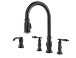Pfister Hanover Kitchen Faucet With Pull Down Sprayer And Soap Dispenser,. Fixed Price $250.46.